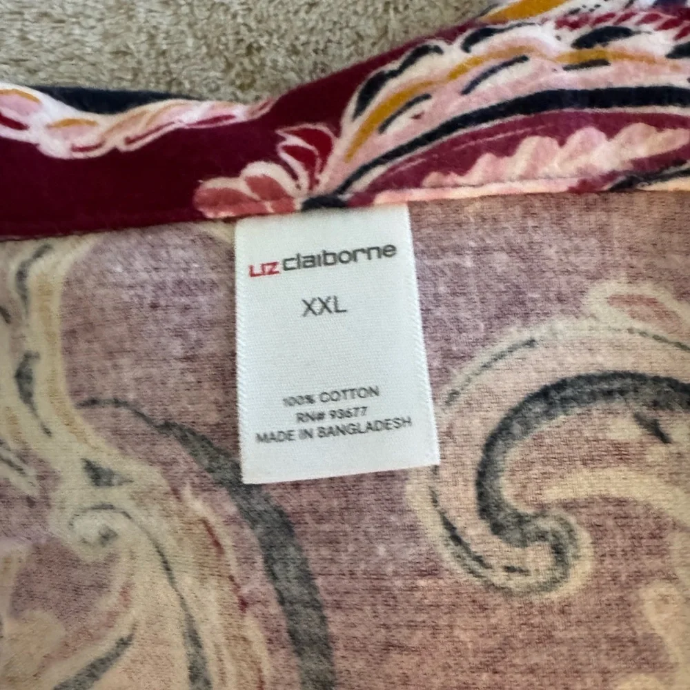 NWT Liz Claiborne Burgundy Paisley Pajamas size XXL - Picture 5 of 10